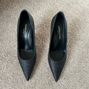 Marion Parke Black Glitter Heels